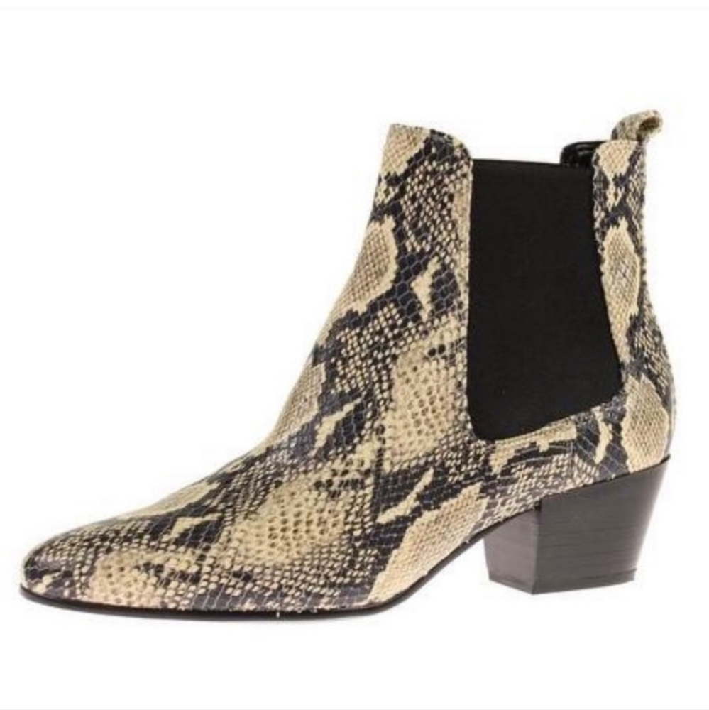 Sam Edelman Reesa Python Snakeskin Leather Ankle … - image 1